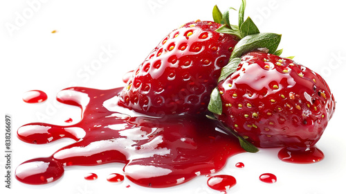 red strawberry sauce cut out