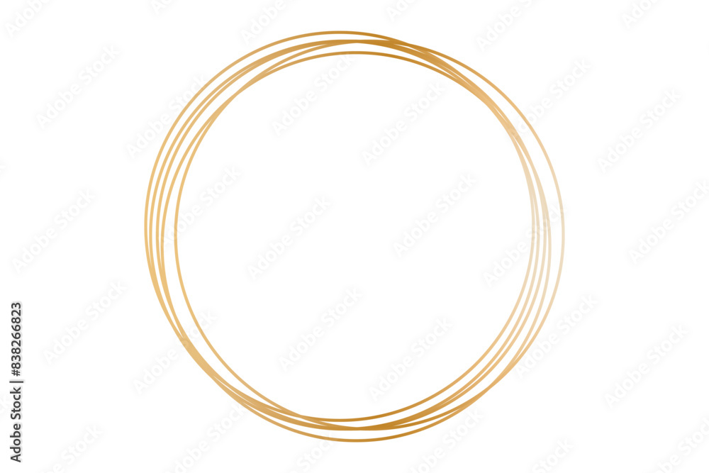 Set of hand drawn golden circles and ovals. Highlight circle frames. Ellipses in doodle style. Vector illustration isolated on white background. Vector illustration Set of hand drawn golden circles and ovals. Highlight circle frames. Ellipses in doodle style. Vector illustration isolated on white background. Vector illustration