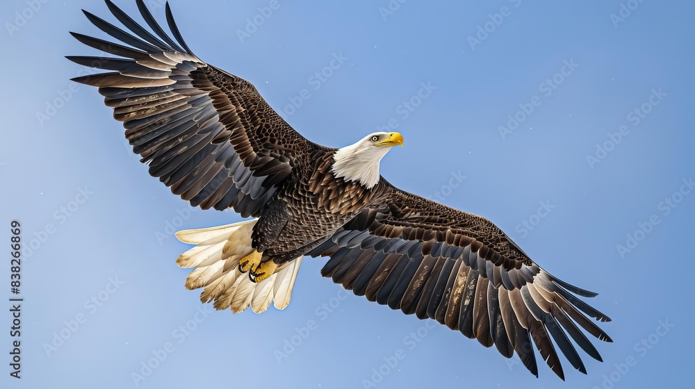 Fototapeta premium majestic bald eagle soaring through the sky a symbol of freedom and power wildlife photography
