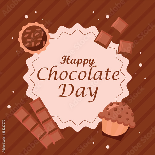 World Chocolate Mint Day Vector Illustration. Suitable for greeting card, poster and banner. ! A day dedicated to the delicious and refreshing combination of rich chocolate and cool, minty flavor
