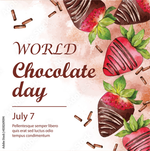 World Chocolate Mint Day Vector Illustration. Suitable for greeting card, poster and banner. ! A day dedicated to the delicious and refreshing combination of rich chocolate and cool, minty flavor