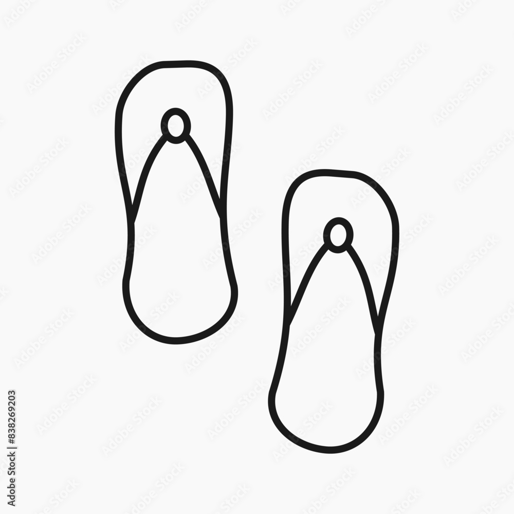 sandals cartoon coloring page, sandals, icon simple line art sandals cartoon coloring page, sandals, icon simple line art