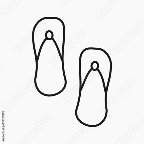 sandals cartoon coloring page, sandals, icon simple line art