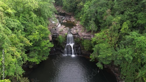 Aerial view of Koh Kood island Waterfall