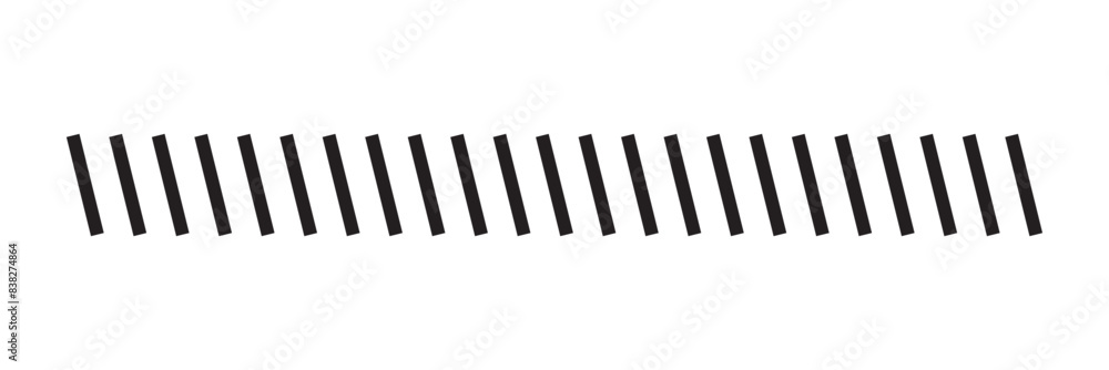 Slash line. Border with diagonal lines. Angle of tilt stripes. Black pattern of footer. Diagonal parallel lines divider strip. Tilt strip geometric abstract border. Slash divider. eps 10