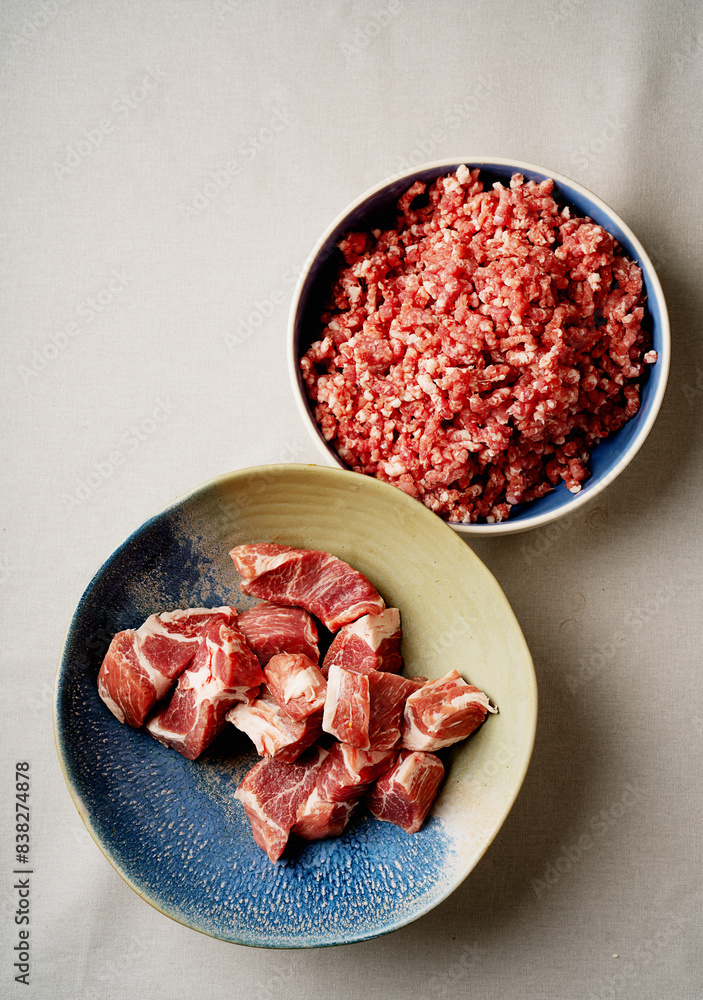 Meat Mincing process with electric meat grinder