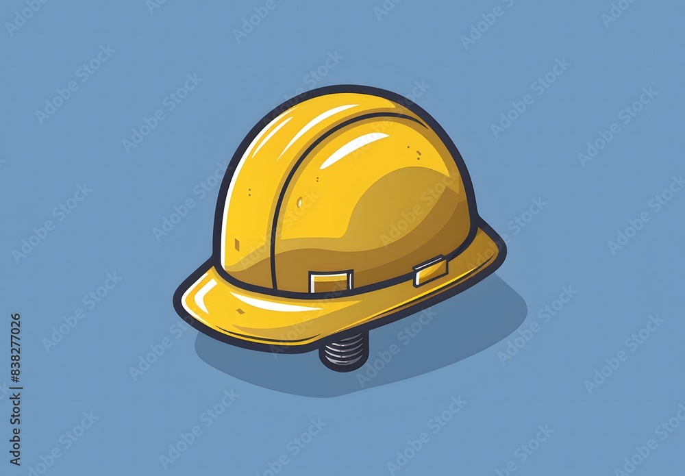 blue background with a yellow construction helmet blue background with a yellow construction helmet