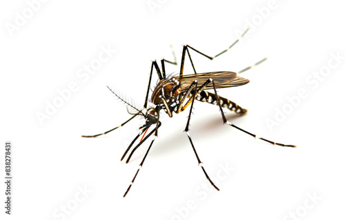 a mosquito on white Close-up