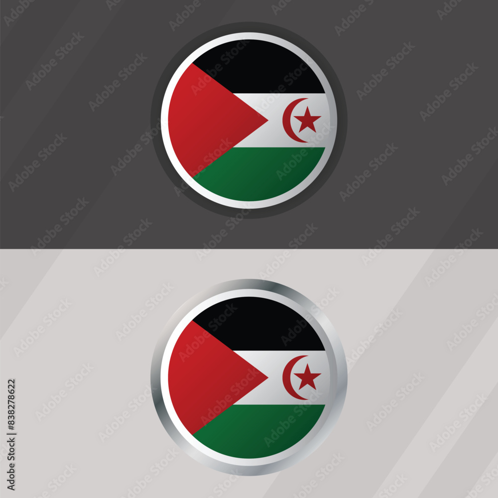 Vector Western Sahara Round Flag Template Vector Western Sahara Round Flag Template