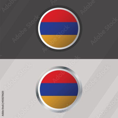 Free Download Vector Armenia Round Flag Template - GFXLoad