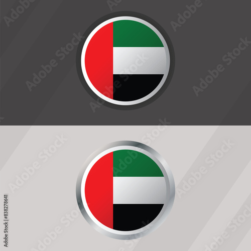 Free Download Vector United Arab Emirates Round Flag Template - GFXLoad
