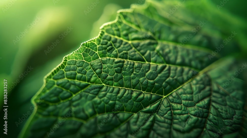 soft focus closeup of green leaf with intricate veins and texture abstract nature background ai generated soft focus closeup of green leaf with intricate veins and texture abstract nature background ai generated