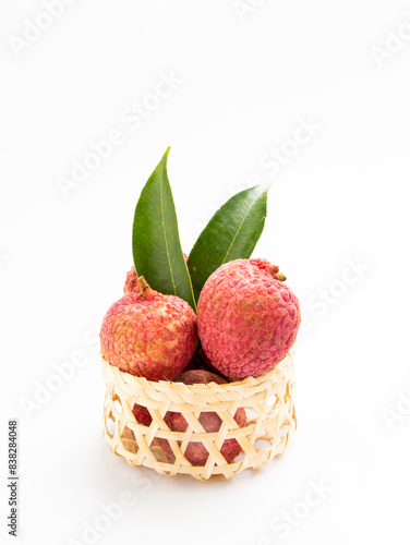 lychee on a white background
