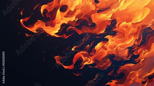 black and red dark background fire flame texture and smoke energetic anime vibes