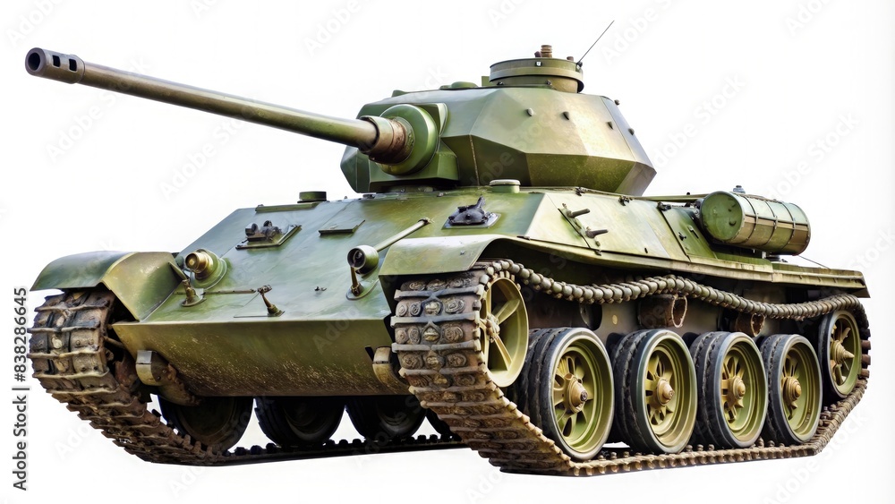 Military Tank Isolated on White Background. Generative AI Military Tank Isolated on White Background. Generative AI