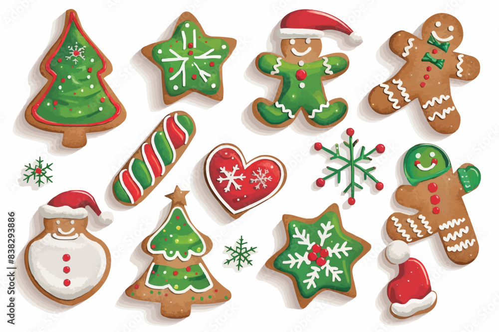 Set of Christmas icons; vector illustration of Christmas and New Year symbols Set of Christmas icons; vector illustration of Christmas and New Year symbols