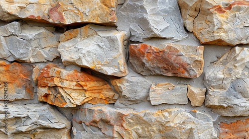 Colors and textures that are exotic and attractive on a background of natural stone photo