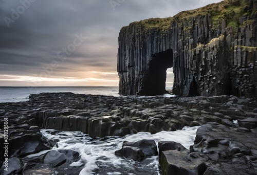 A view of Fingals Cave in Scotland photo