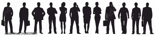 Silhouette of Business people set. 