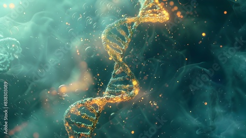 Dangerous Chemicals Altering DNA Strand: Visualization of Genetic Mutation and Risk photo