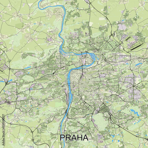 Praha, Czechia - Česko - map poster art