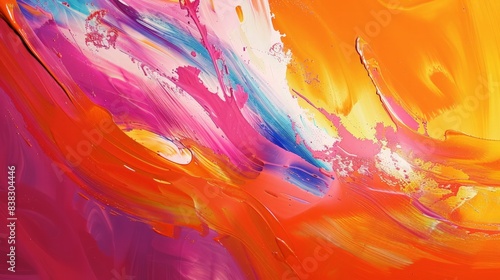 Abstract Color Splash: Create a dynamic abstract color splash with bold hues and fluid shapes, suitable for modern art