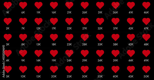 Media Heart shapes. Like icon set. Social media icon symbol. like sign, isolated icon. Vector illustration concept.