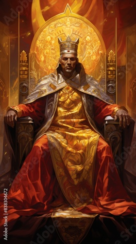 The Emperor's Authority - Majestic Tarot Card Illustration of a Dignified Leader in Royal Garb