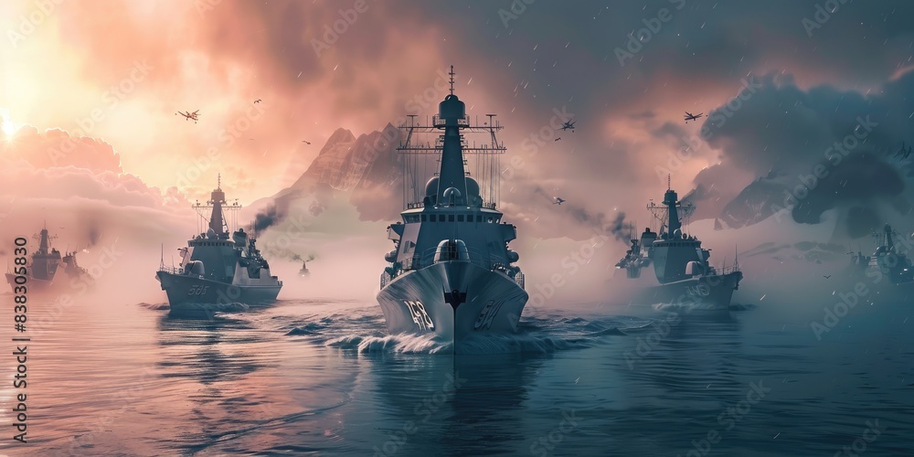 Naval Armada Emerging from Mist Naval Armada Emerging from Mist
