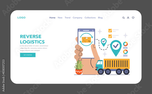 Reverse Logistics concept. Flat vector illustration