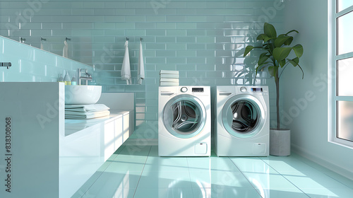 Modern laundry room A room for cleaning clothes to look new