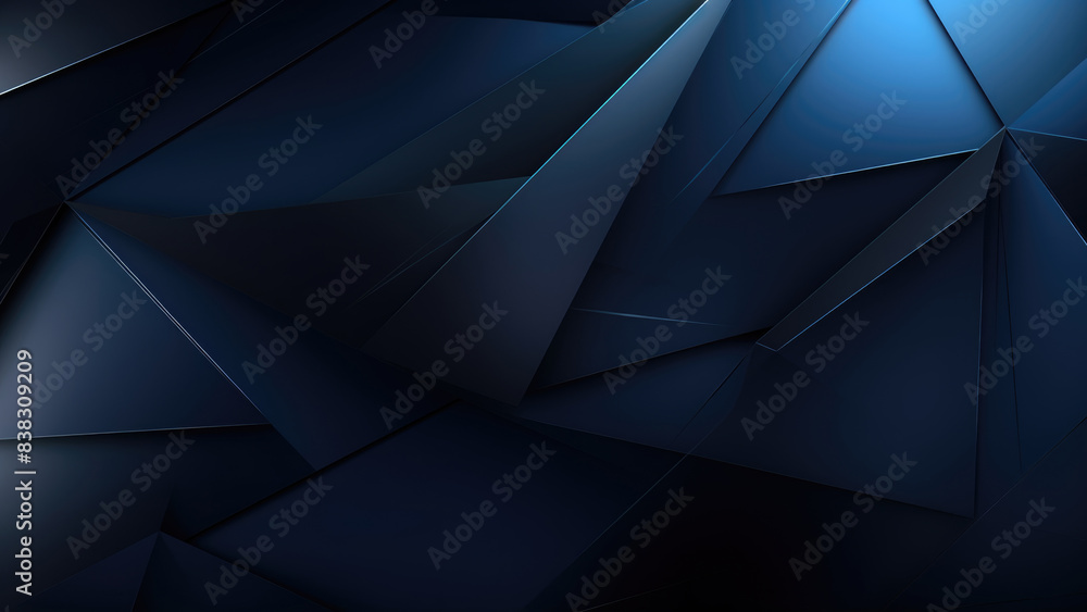 A dark blue geometric abstract background with sharp, angular shapes creating a modern and stylish design.

