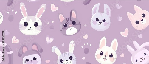 Seamless Pattern of Cute Animals Background. Perfect for making charming children’s textiles, wallpapers, wrapping papers, and stationary