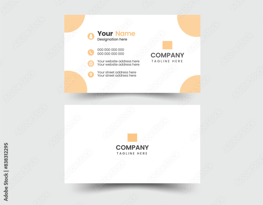Double-sided creative Modern white and Clean professional business card template. Business card for business and personal use. Double-sided creative Modern white and Clean professional business card template. Business card for business and personal use.