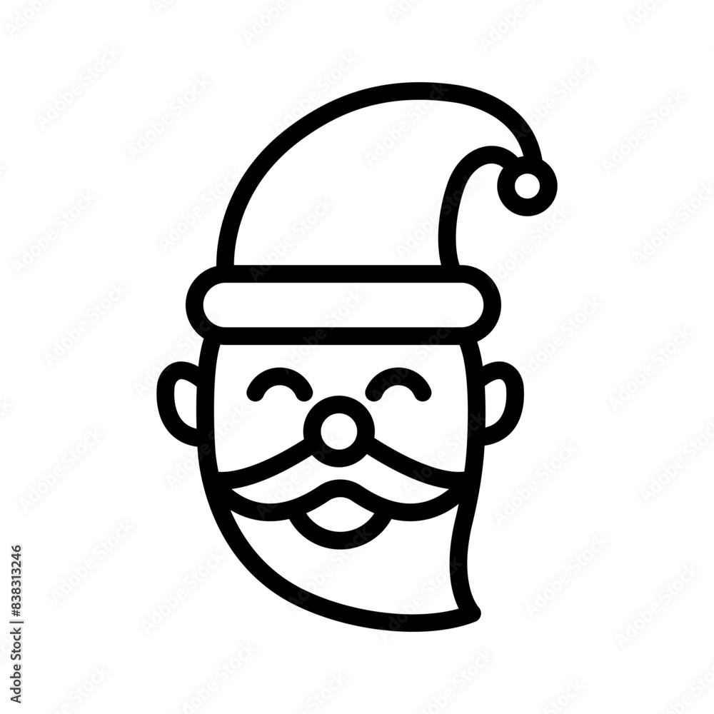 Santa claus line icon. Winter season icon. Winter icon isolated on white background. Transparent background, minimalist symbol. Vector images Santa claus line icon. Winter season icon. Winter icon isolated on white background. Transparent background, minimalist symbol. Vector images