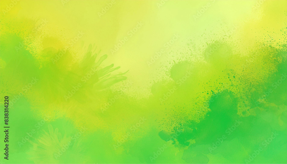 Fototapeta premium Manchas abstratas de aquarela, em tons de amarelo e verde.