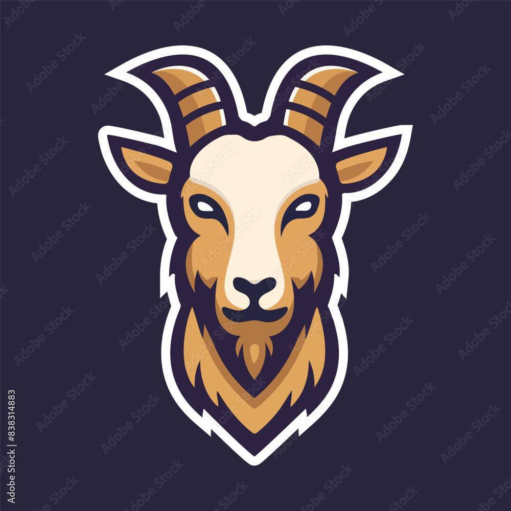 Fototapeta premium goat head character logo mascot vector illustration