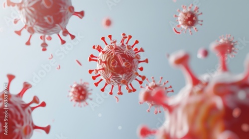 3D illustration of a virus photo