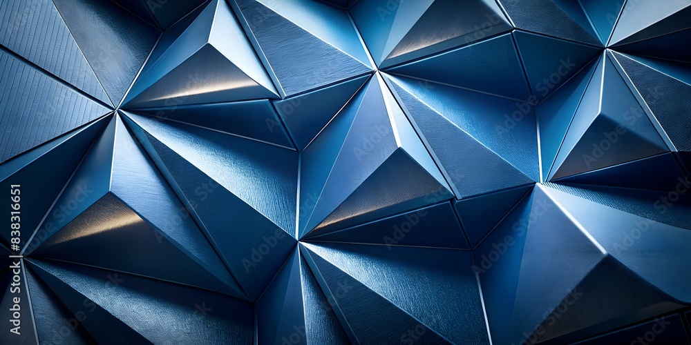 Abstract Geometric Blue Polyhedron Pattern - Modern 3D Design Abstract Geometric Blue Polyhedron Pattern - Modern 3D Design