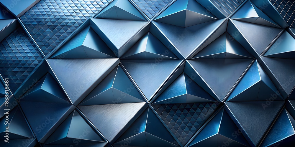 Obraz premium Abstract Geometric Blue Polyhedron Pattern - Modern 3D Design