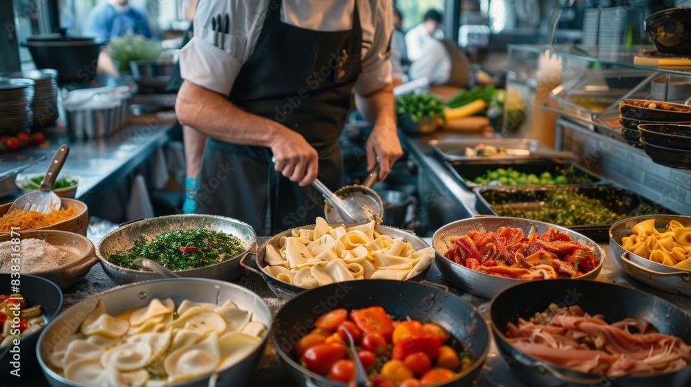 Culinary Workshop: a lively culinary workshop with passionate chefs, interactive cooking sessions, Culinary Workshop: a lively culinary workshop with passionate chefs, interactive cooking sessions,