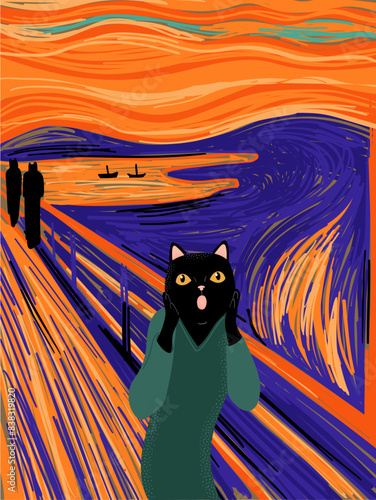 Screaming Cat Painting