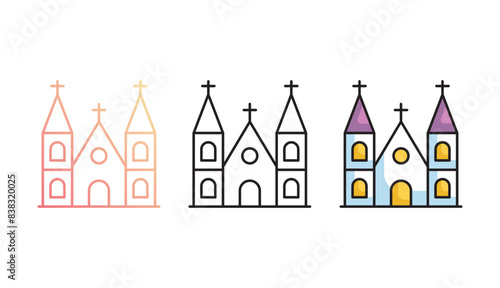 Cathedral icon design with white background stock illustration