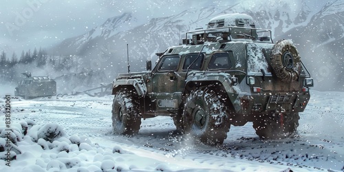 Armored Vehicle in Winter Combat