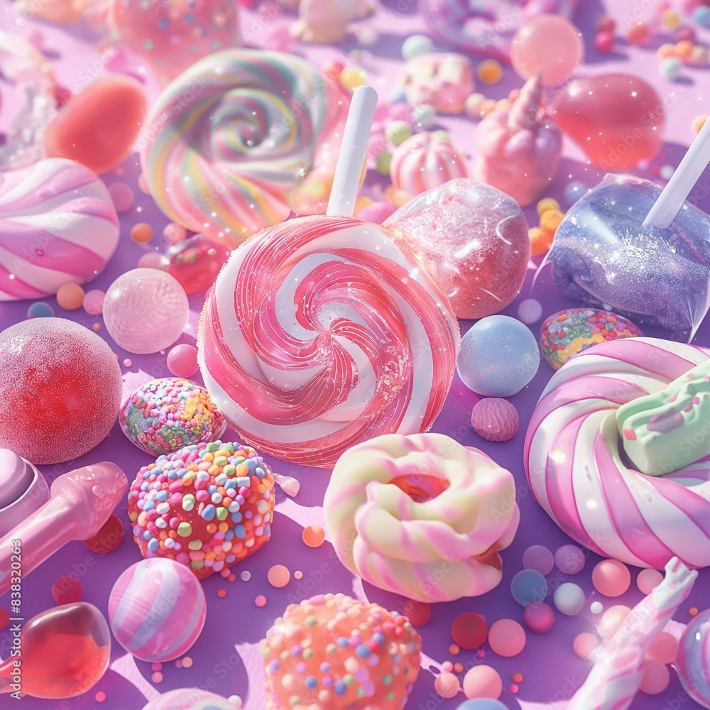 Una imagen deliciosa que representa un montón de coloridas paletas Una imagen deliciosa que representa un montón de coloridas paletas