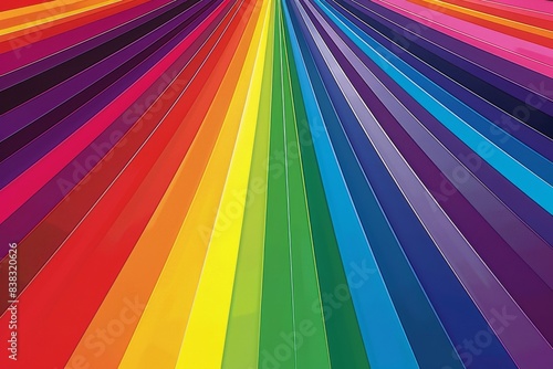 Radiant rainbow rays extending from a central point symbolizing energy pride and diversity in a vibrant digital illustration Perfect for LGBTQ+ themes and celebrations