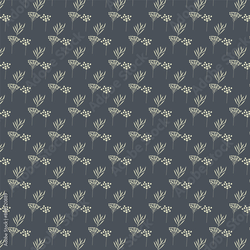 seamless funnel flower pattern design for textile. anise pattern vector illustration. 