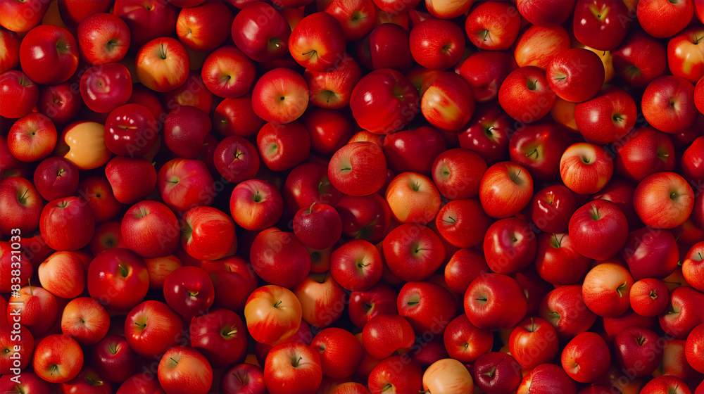 Top view of a pile of fresh red apples. Tileable, seamless. Top view of a pile of fresh red apples. Tileable, seamless.