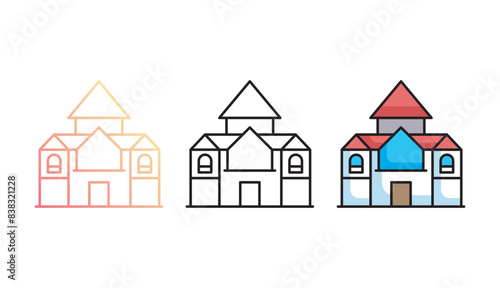 Palace icon design with white background stock illustration