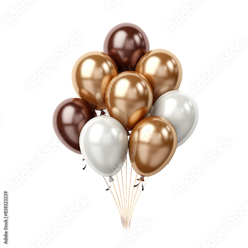 gold and brown small balloons